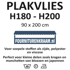 Plakvlies standaard 180 - 200 90x200cm Vlieseline PLAKVLIES - STND - 90X201 Zwart