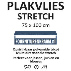 Plakvlies stretch 75x100cm Vlieseline PLAKVLIES - STRETCH - 75X100 - ZWART Zwart