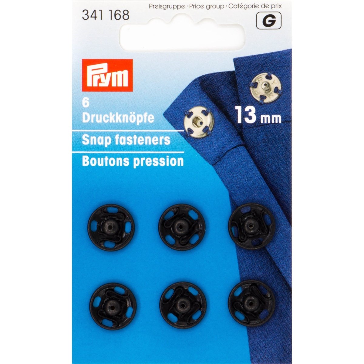 Prym Drukknopen opnaaibaar zwart 13mm 341168 Drukknopen PRM341168 4002273411688