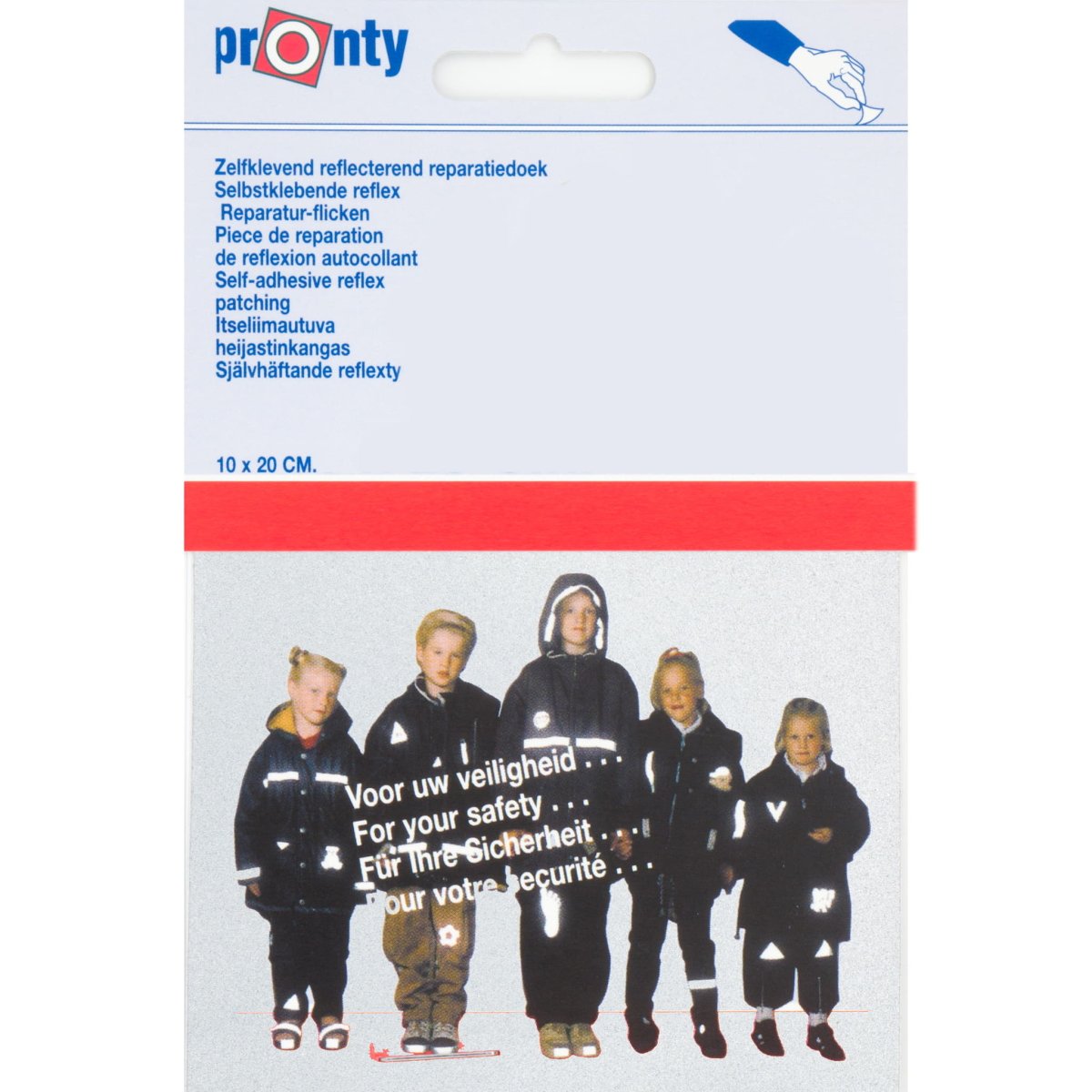 Reflecterend reparatiedoek zelfklevend zilver 10x20cm Pronty Repraratiedoek RPD - REFLECTEREND - ZILVER 8714772008530