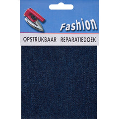 Reparatiedoek Jeans Fashion opstrijkbaar stevig 10x40cm Repraratiedoek RPD - 117402 donker blauw jeans