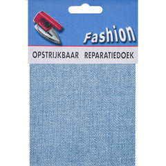 Reparatiedoek Jeans Fashion opstrijkbaar stevig 10x40cm Repraratiedoek RPD - 117401 licht blauw jeans