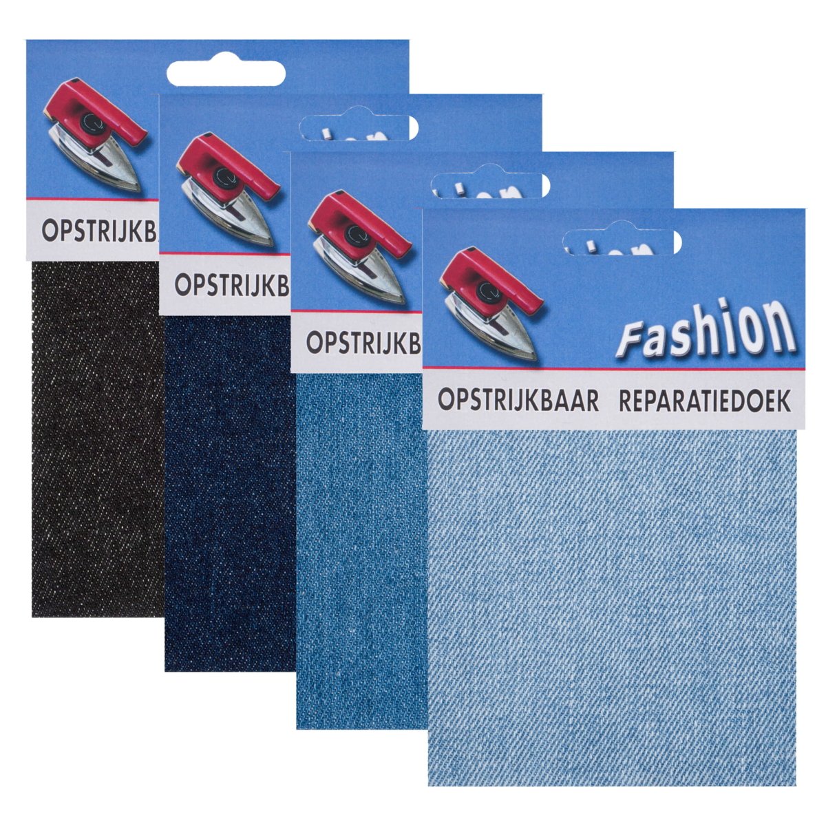 Reparatiedoek Jeans Fashion opstrijkbaar stevig 10x40cm Repraratiedoek RPD - 117401 licht blauw jeans