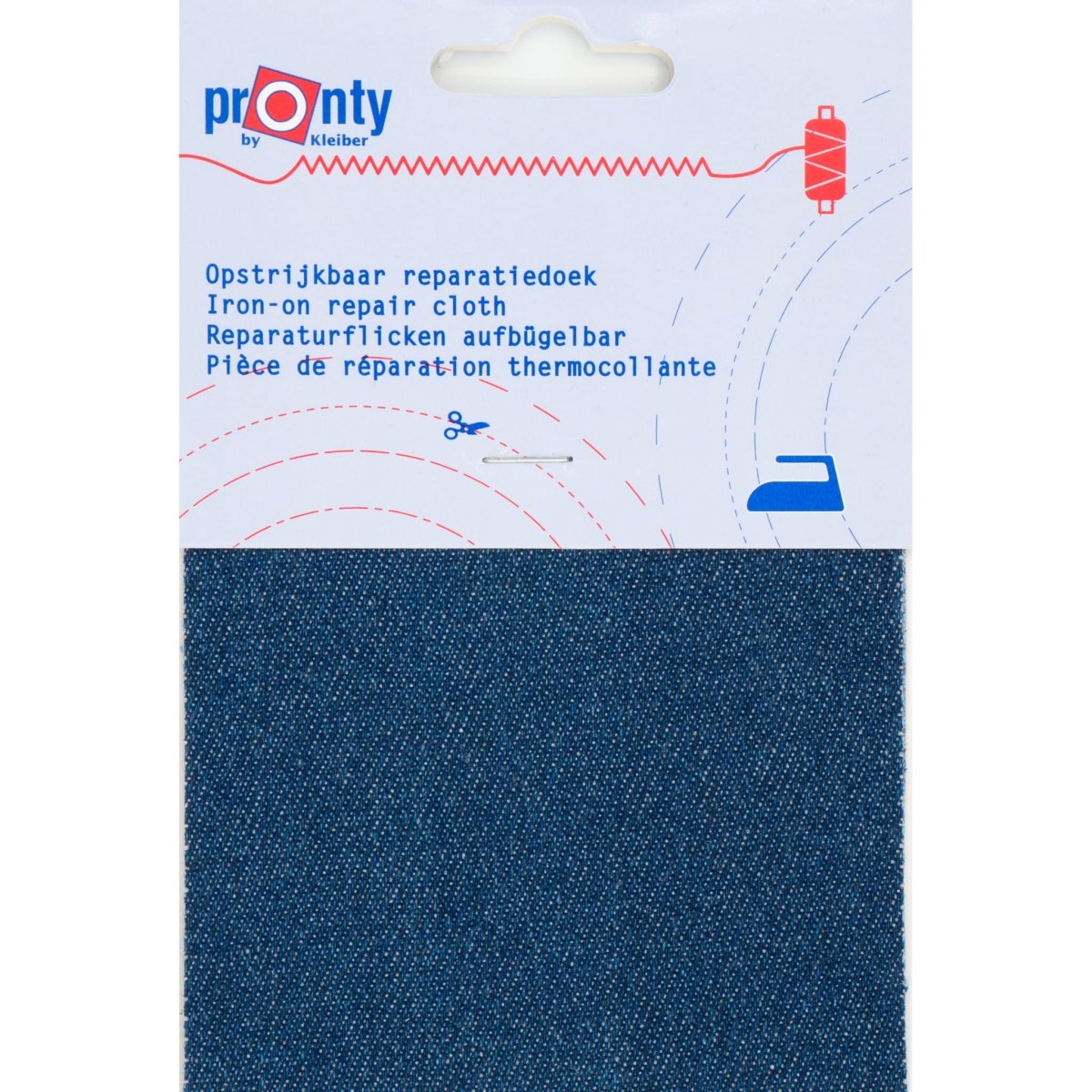 Reparatiedoek opstrijkbaar Jeans blauw Pronty 10x40cm stevig Repraratiedoek RPD00004 8714772019147