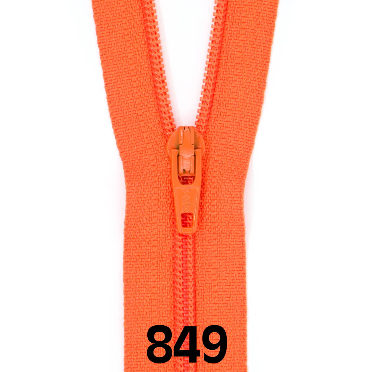 Rits 50 cm | YKK spiraal 3 | 849 oranje Rits RITS - YKK - 3 - 50CM - 849 - ORANJE