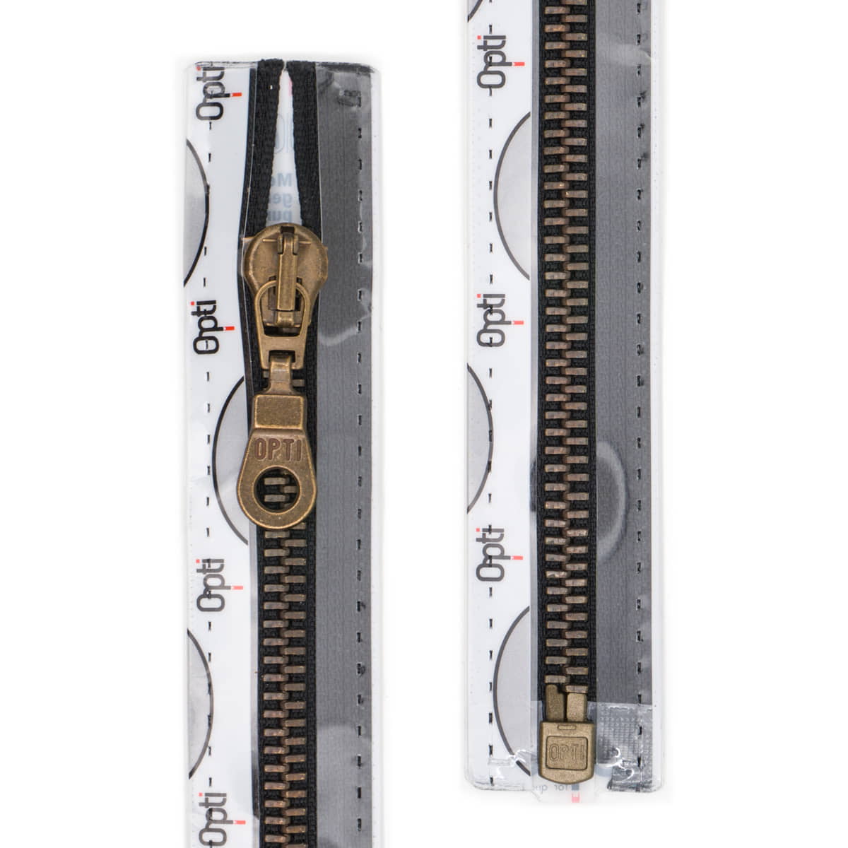 Rits deelbaar | Opti | metaal brons M60 | 40 cm | 000 zwart Rits OPTI-D-M60-BRONS-40-CM-000-ZWART - Fourniturenkraam.nl