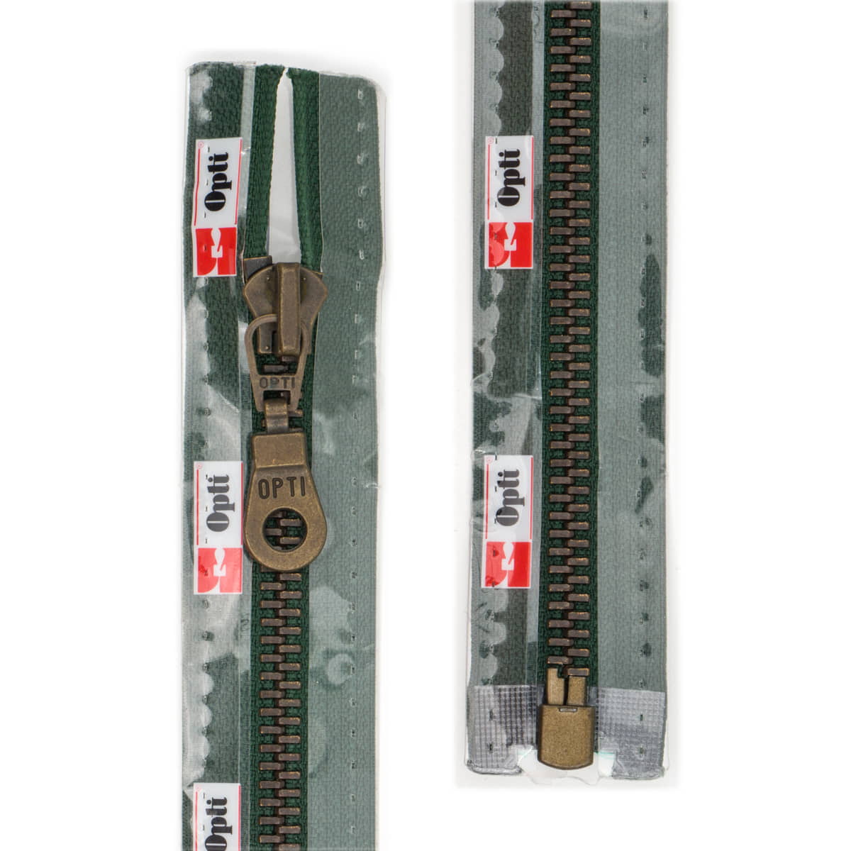 Rits deelbaar | Opti | metaal brons M60 | 45 cm | 461 donkergroen Rits OPTI-D-M60-BRONS-45-CM-461-DONKERGROEN - Fourniturenkraam.nl