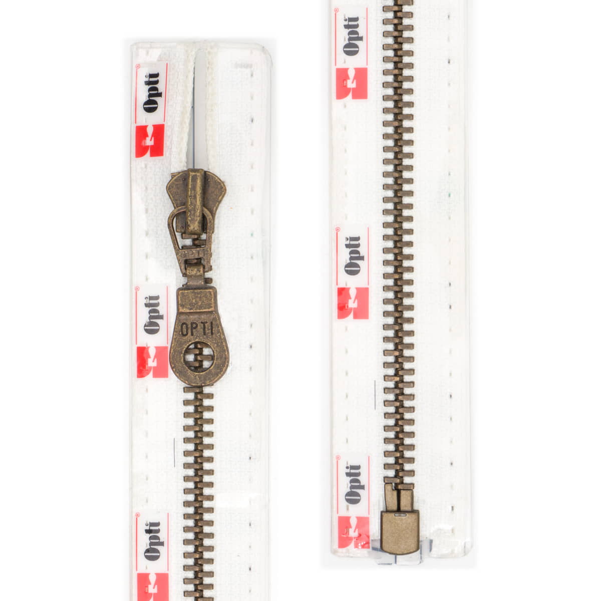 Rits deelbaar | Opti | metaal brons M60 | 65 cm | 089 gebroken wit Deelbare Rits OPTI - D - M60 - BRONS - 65 - CM - 089 - GEBROKEN - WIT