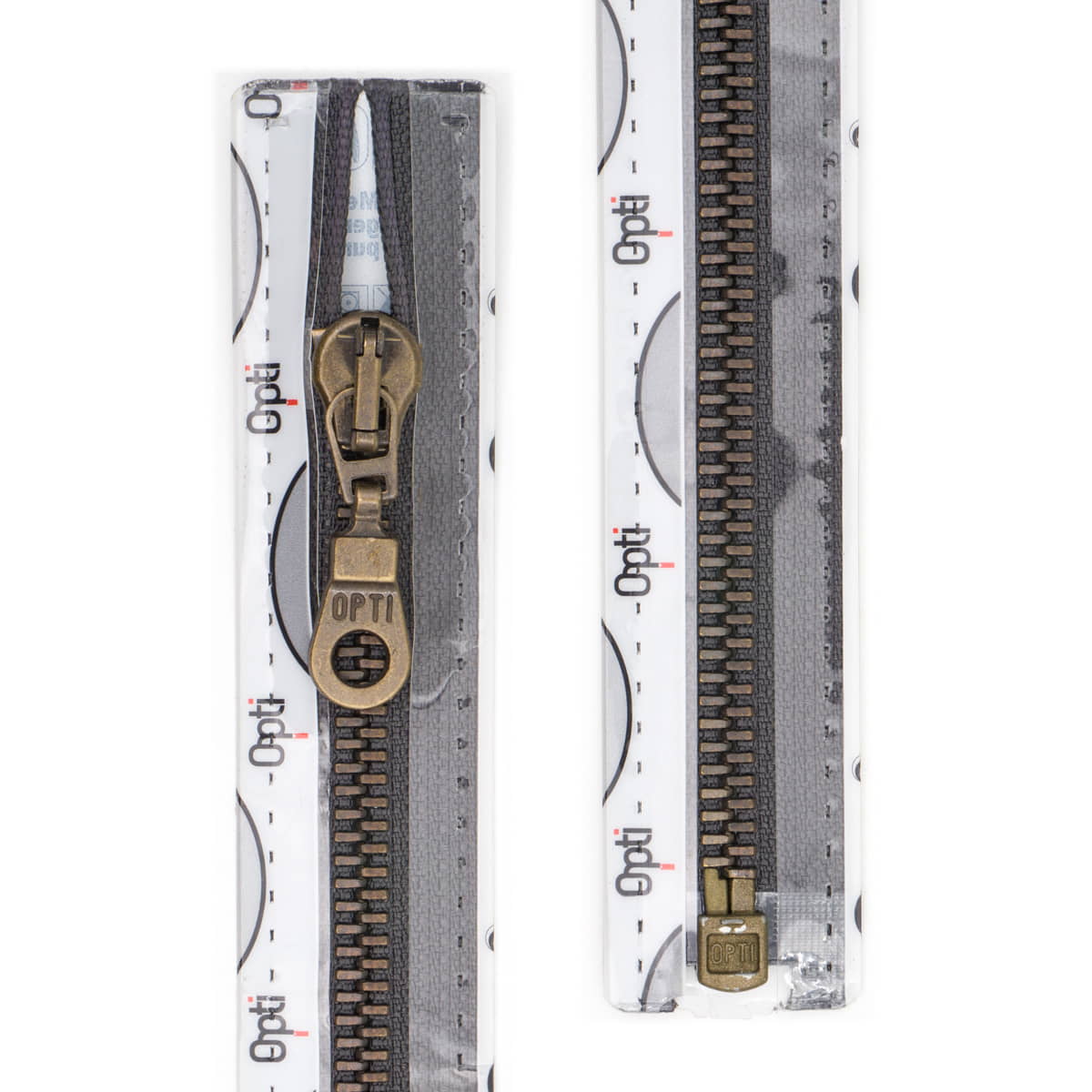 Rits deelbaar | Opti | metaal brons M60 | 75 cm | 001 antraciet Deelbare Rits OPTI - D - M60 - BRONS - 75 - CM - 001 - ANTRACIET