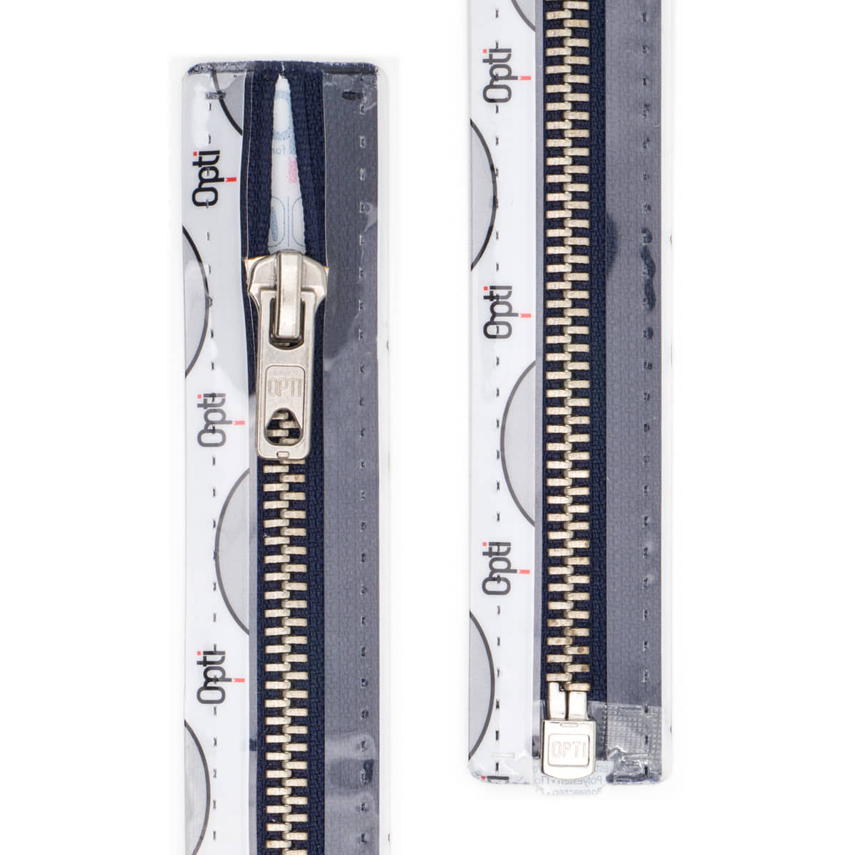 Rits deelbaar | Opti | metaal zilver M60 | 35 cm | 210 donkerblauw Deelbare Rits OPTI - D - M60 - ZILVER - 35 - CM - 210 - DONKERBLAUW