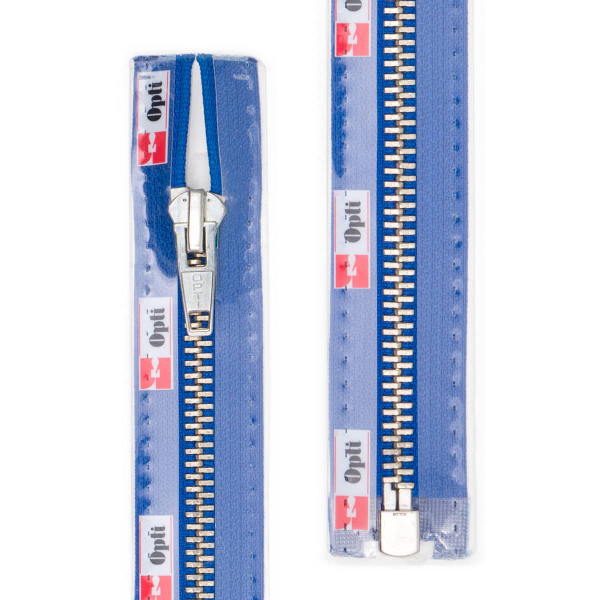 Rits deelbaar | Opti | metaal zilver M60 | 50 cm | 215 kobalt blauw Deelbare Rits OPTI - D - M60 - ZILVER - 50 - CM - 215 - KOBALT - BLAUW