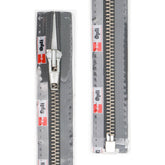 Rits deelbaar | Opti | metaal zilver M60 | 70 cm | 002 grijs Deelbare Rits OPTI - D - M60 - ZILVER - 70 - CM - 002 - GRIJS