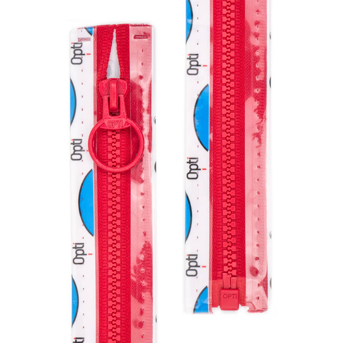 Rits deelbaar | Opti | plastic P40 | 25 cm | 722 rood Deelbare Rits OPTI - D - P40 - 25 - CM - 722 - ROOD