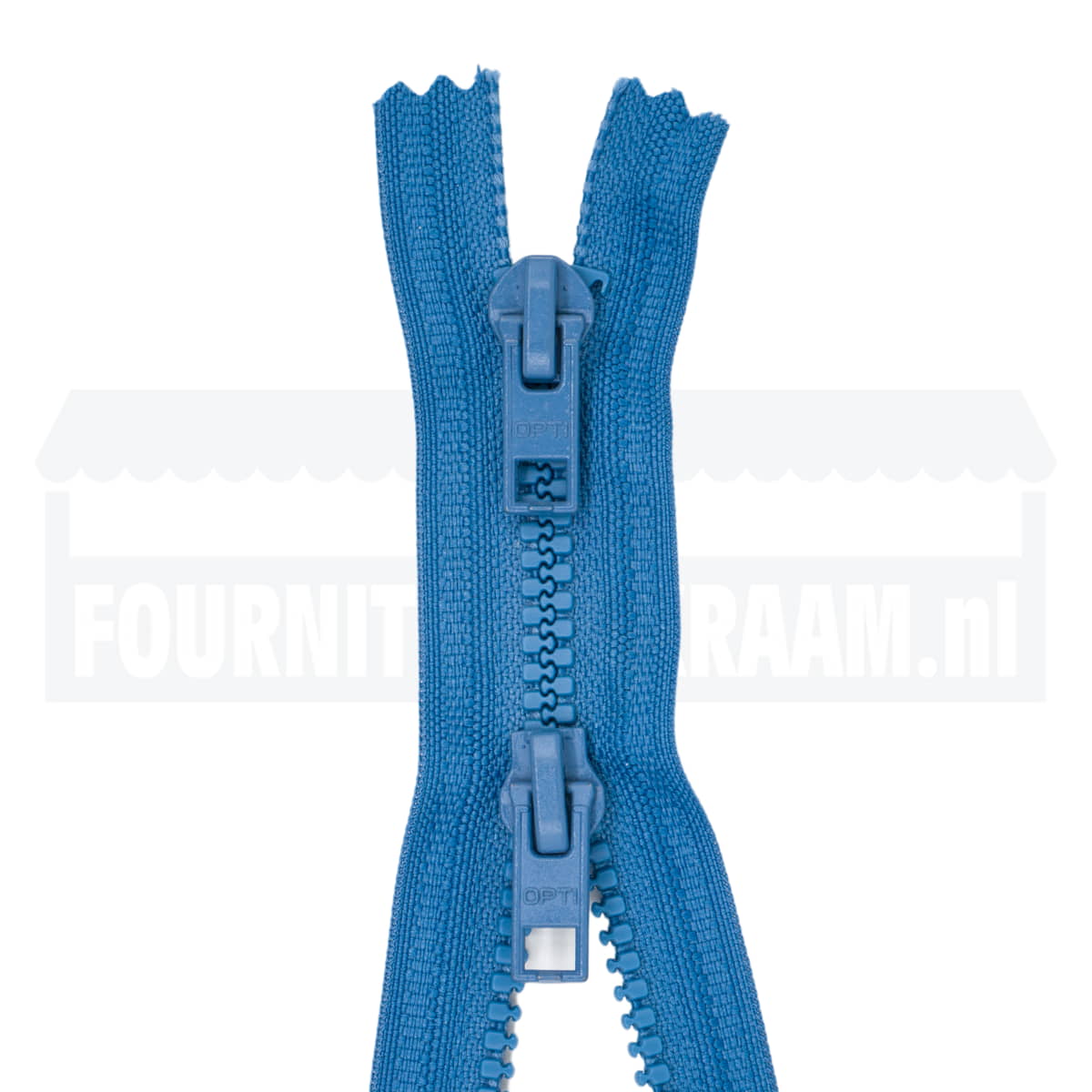 Rits dubbel deelbaar | Opti | plastic P60 | 50 cm | 235 lichtblauw Dubbel Deelbare Rits OPTI - DD - P60 - 50 - CM - 235 - LICHTBLAUW