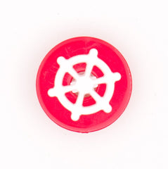 Rode Stuurwiel Knoop 18x19mm Knopen KNP00048