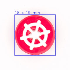 Rode Stuurwiel Knoop 18x19mm Knopen KNP00048