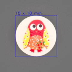 Rode Uil Knoop 18x18mm Knopen KNP00065