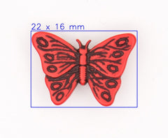 Rode Vlinder Knoop 22x16mm Knopen KNP00058