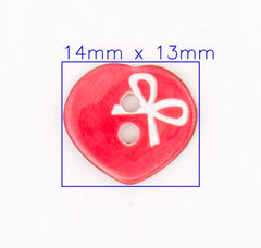 Romantische Rode Hart Knoop met Strikdetail Knopen KNP00036