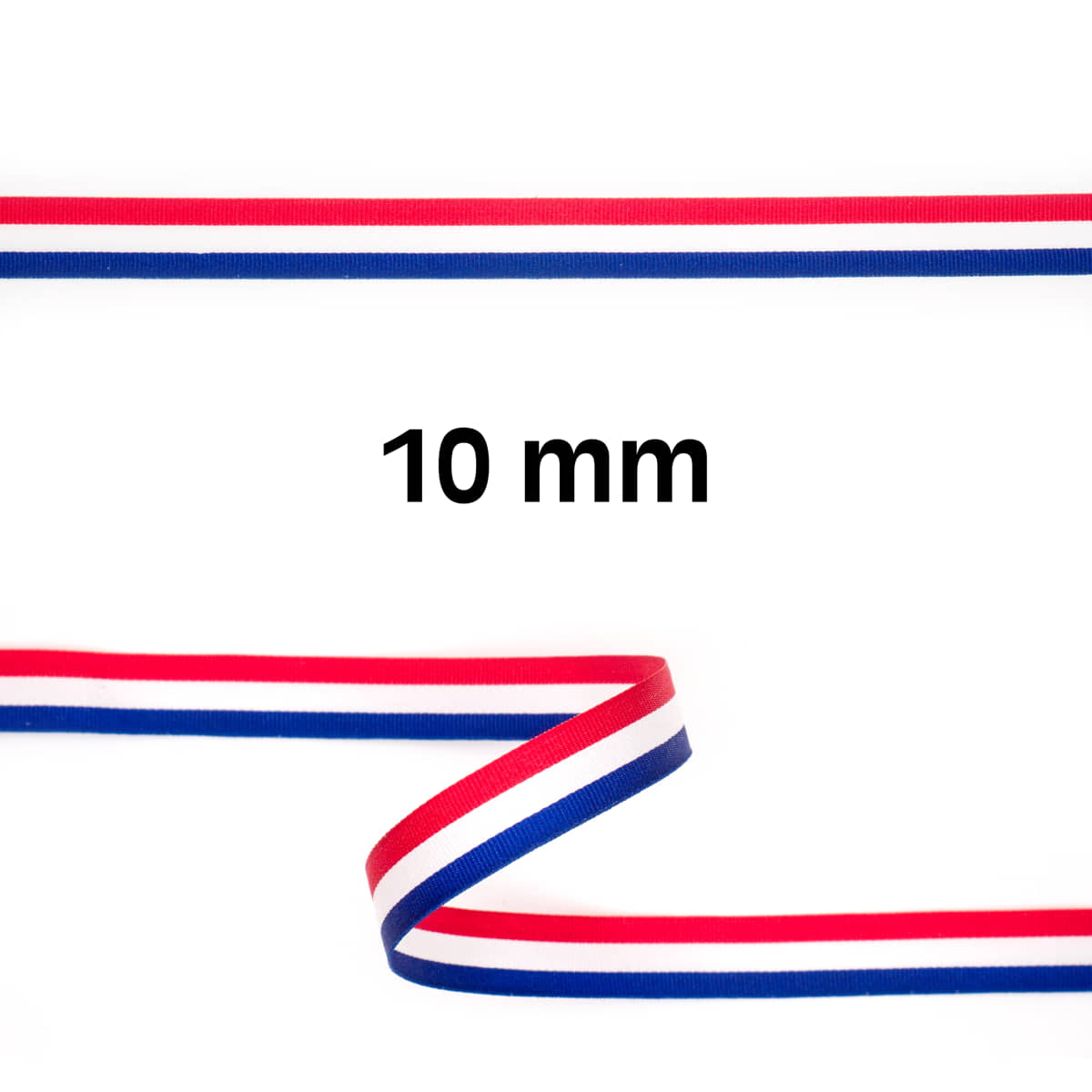 Rood wit blauw lint | 10 mm per meter Lint RWBLINT - 10MM - PM