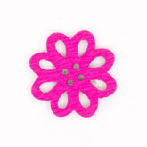 Roze Houten Bloem Knoop 20x21mm Knopen KNP00046