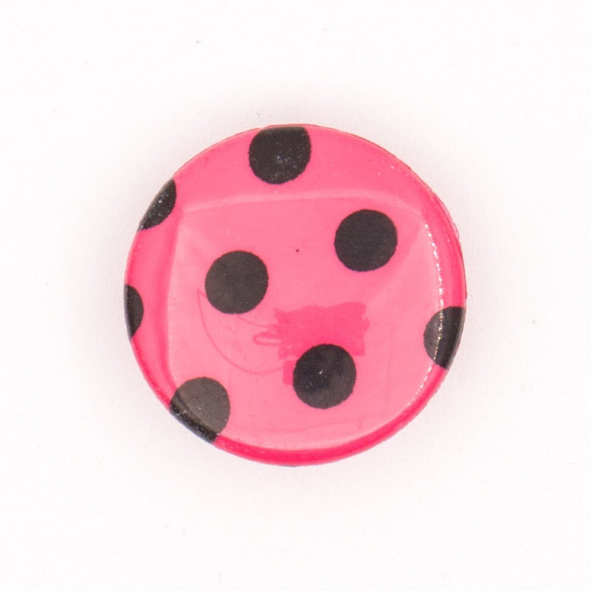 Roze Knoop met Zwarte Stippen 19x19mm Knopen KNP00080