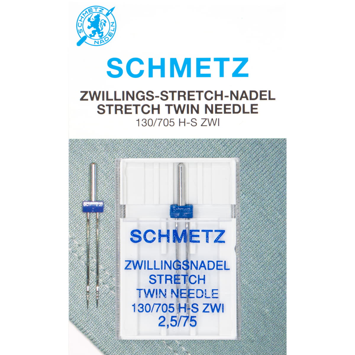 Schmetz Tweeling | 2,5 mm breed | Stretch 75 naaimachine naalden Naaimachine naalden SCHMETZ - TWIN - STRETCH - 75 - 2.5