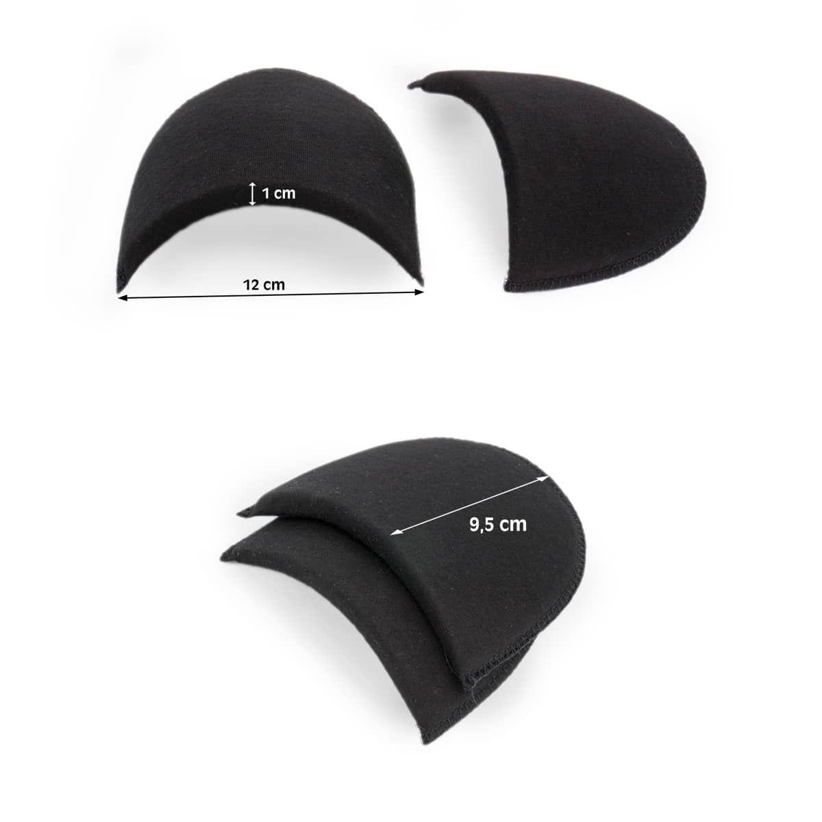 Schoudervullingen klein recht model - 1 cm dik - zwart - paar Schoudervullingen SCHOUDERVULLING - 12 - 1 - ZWART