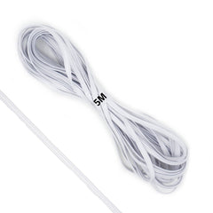 Soutache elastiek 4 mm breed wit - 5 meter Elastiek ELASTIEK - SOUTACHE - 4MM - WIT - 5M