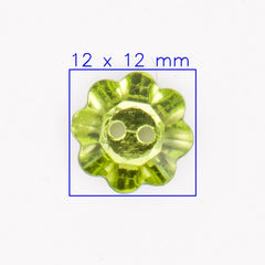 Speelse Gele Bloemvormige Knoop met Zilveren Achterkant - 12x12 mm Knopen KNP00104