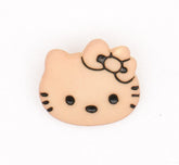 Speelse Kattenontwerp Knoop - Beige Knopen KNP00001