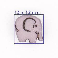 Speelse Olifantvormige Knoop - Lichtgrijs - 13x13 mm Knopen KNP00062