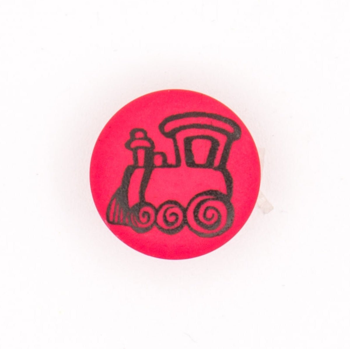 Speelse Rode Treinknoop voor Kinderkleding - 13x13 mm Knopen KNP00073