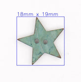 Stervormige knoop in zeegroene tint Knopen KNP00002