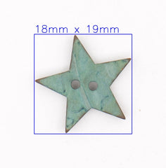 Stervormige knoop in zeegroene tint Knopen KNP00002