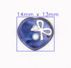 Stijlvolle Blauwe Hart Knoop met Strikdetail Knopen KNP00035