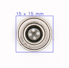 Stijlvolle Metalen Knoop Ø 15 mm met Cirkelversiering Knopen KNP00135