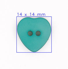 Turkooise Hart Knoop 14x14mm Knopen KNP00059