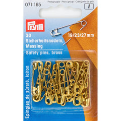 Veiligheidsspelden messing Prym 19 - 23 - 27mm 30 stuks 071165 Veiligheidsspelden PRM071165 4002271071165