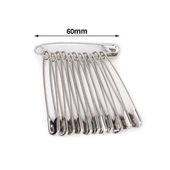 Veiligheidsspelden groot zilver 60mm 12stuks Veiligheidsspelden VSD00006