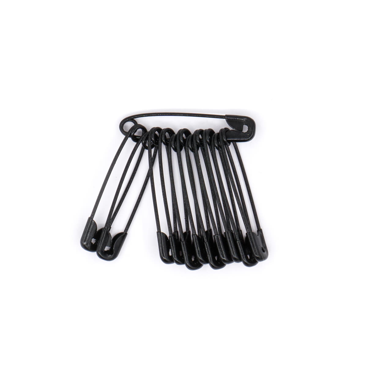 Veiligheidsspelden zwart 30 mm - 12 stuks Veiligheidsspelden VEILIGHEIDSSPELDEN - ZWART - 30MM - 12ST