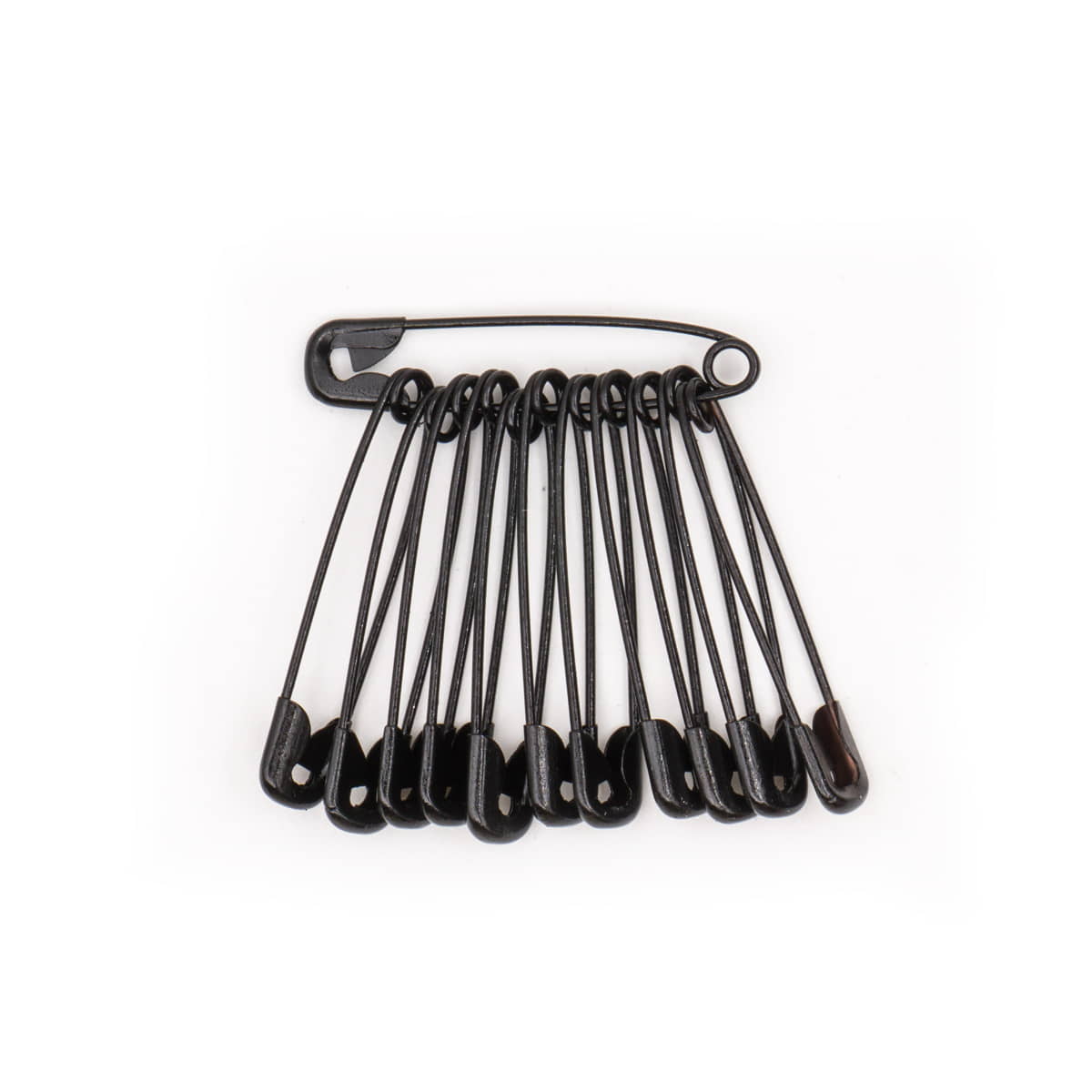 Veiligheidsspelden zwart 38 mm - 12 stuks Veiligheidsspelden VEILIGHEIDSSPELDEN - ZWART - 38MM - 12ST