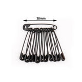 Veiligheidsspelden zwart 38 mm - 12 stuks Veiligheidsspelden VEILIGHEIDSSPELDEN - ZWART - 38MM - 12ST