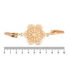 Vestsluiting goud bloem met klemmetjes 97x32mm Vestsluiting VESTSLUITING - GOUD - BLOEM