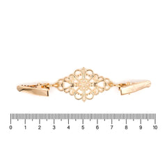 Vestsluiting goud ruit met klemmetjes 92x24mm Vestsluiting VSL00007