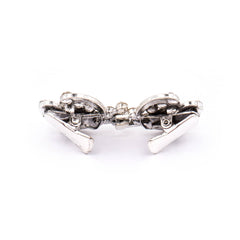 Vestsluiting zilver met strass steentjes haak en oog 57x25mm Vestsluiting VSL - LUXE - STRAS - 2