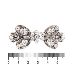 Vestsluiting zilver met strass steentjes haak en oog 57x25mm Vestsluiting VSL - LUXE - STRAS - 2