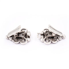Vestsluiting zilver met strass steentjes haak en oog 58x26mm Vestsluiting VSL - LUXE - STRAS - 1