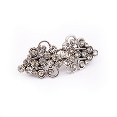 Vestsluiting zilver met strass steentjes haak en oog 58x26mm Vestsluiting VSL - LUXE - STRAS - 1