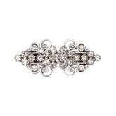 Vestsluiting zilver met strass steentjes haak en oog 58x26mm Vestsluiting VSL - LUXE - STRAS - 1